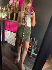 W201 Olive Zebra Skirt