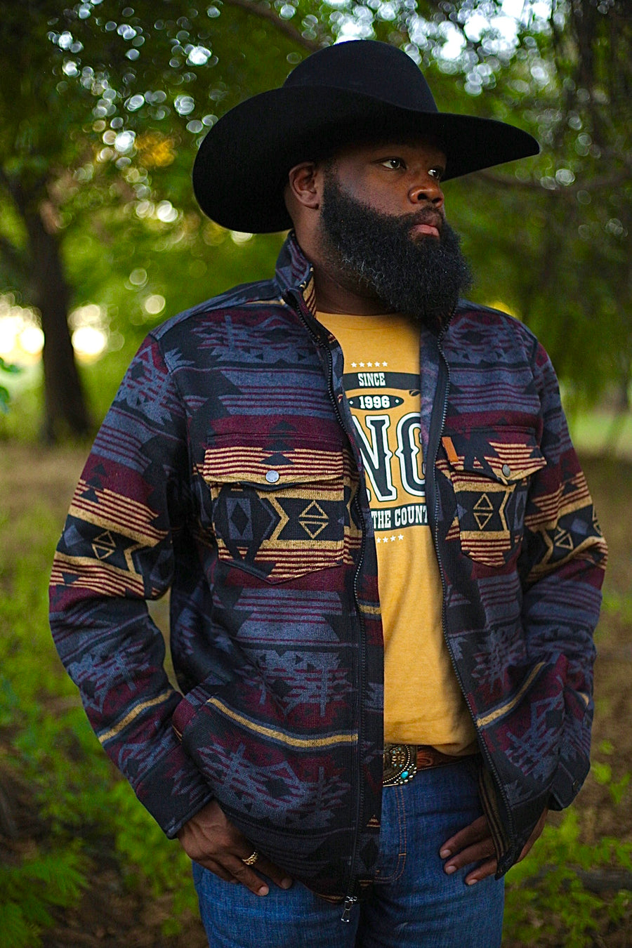 M7005 Black Patterned Jacket