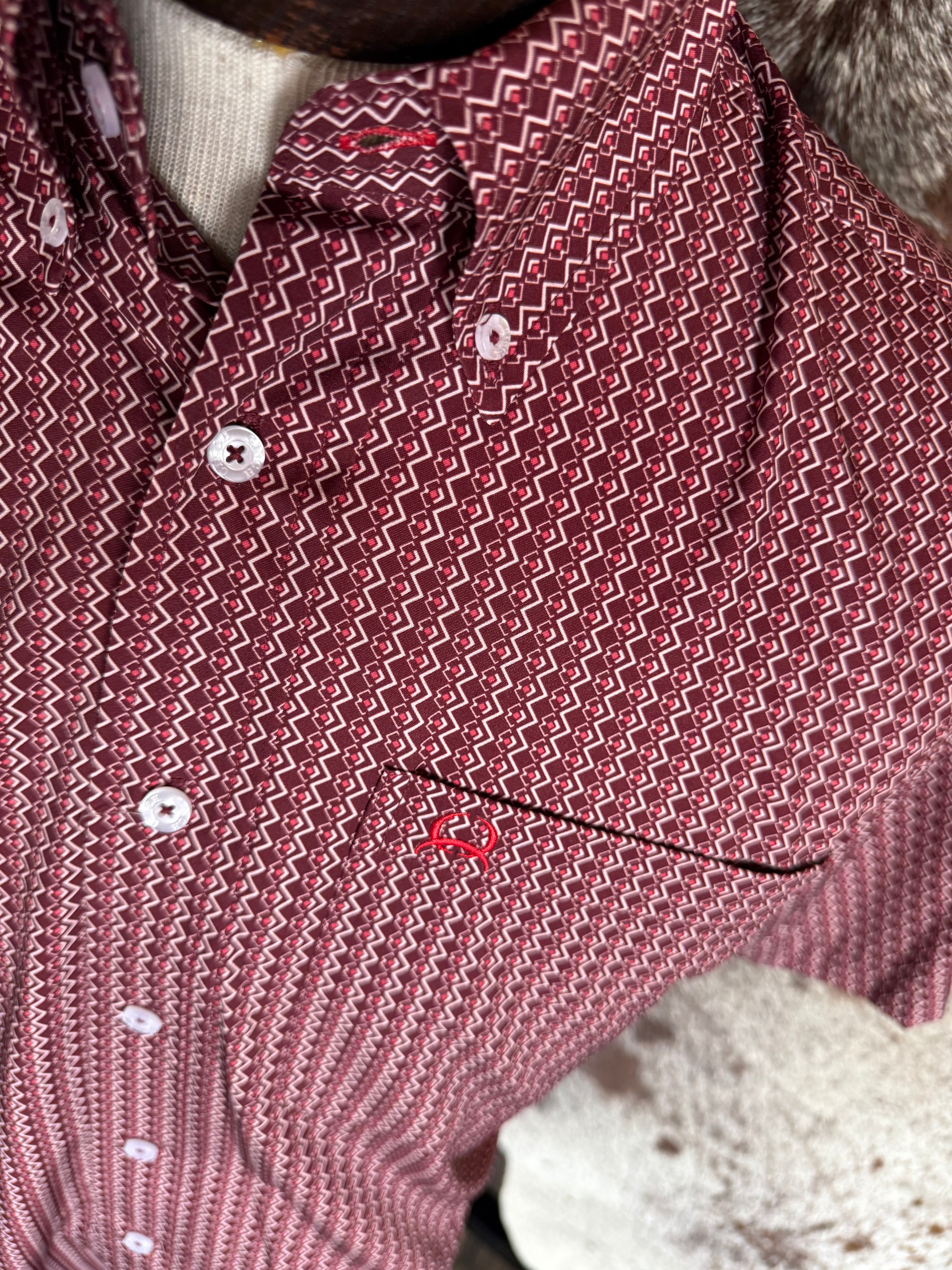 M13 short sleeve Button Up Cinch