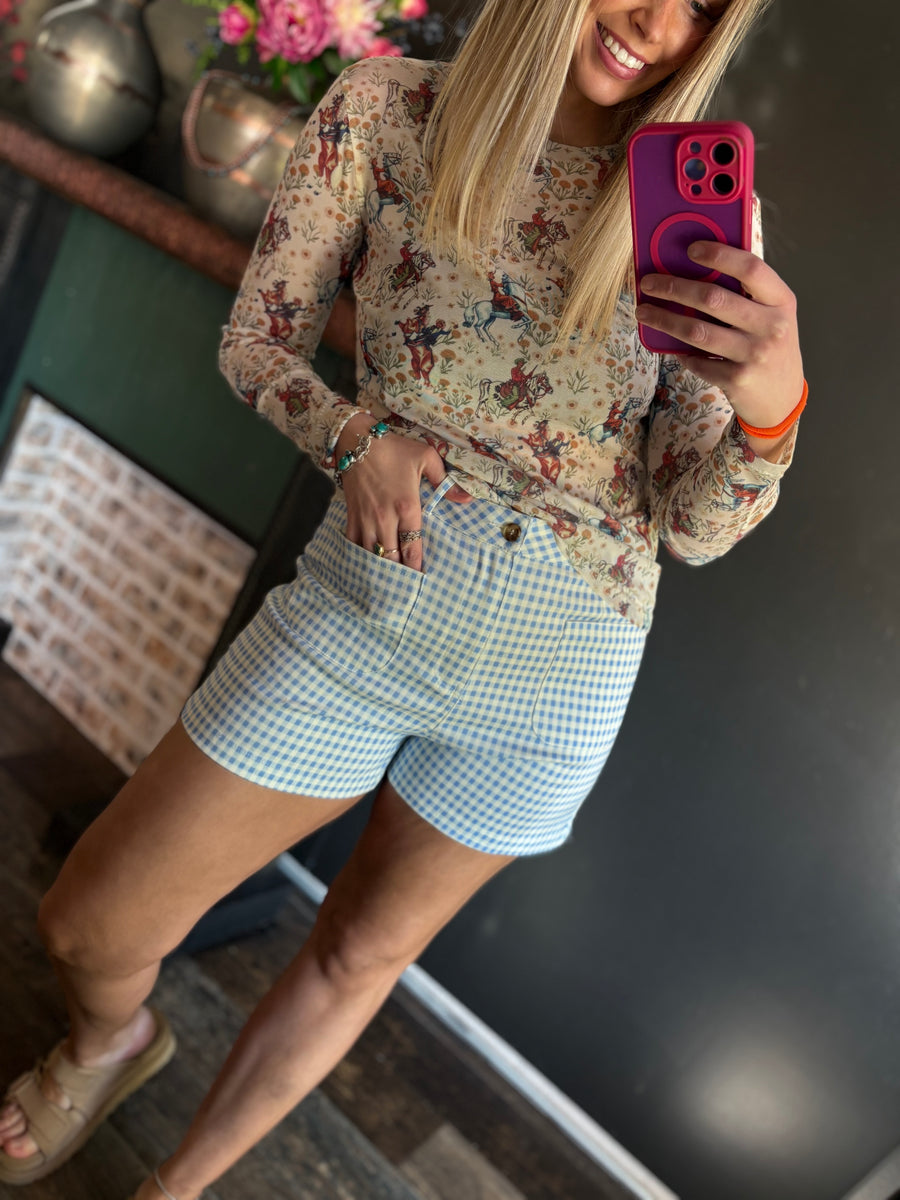 W75 Blue and White Shorts