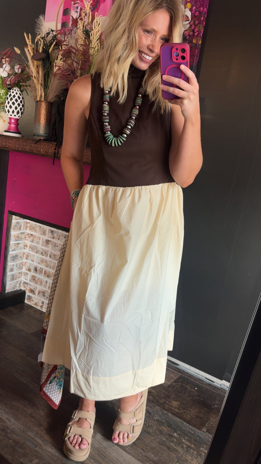 W573 Brown w/ Cream Dress