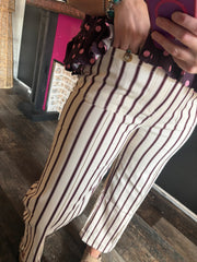 W385 Red Brick Stripe Pants