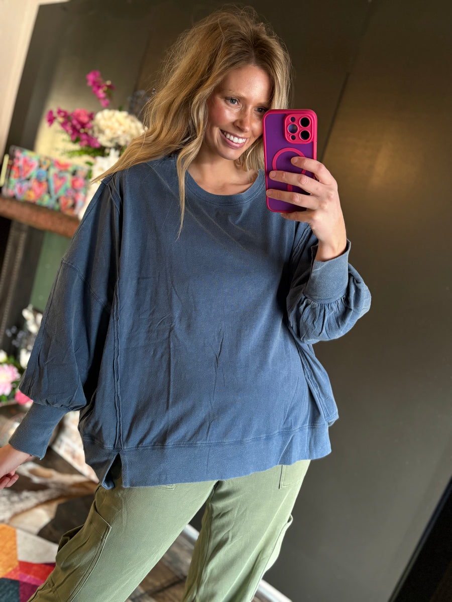 W22 Oversized Long Sleeve - Navy