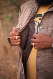 M9001 brown plaid coat concealed carry