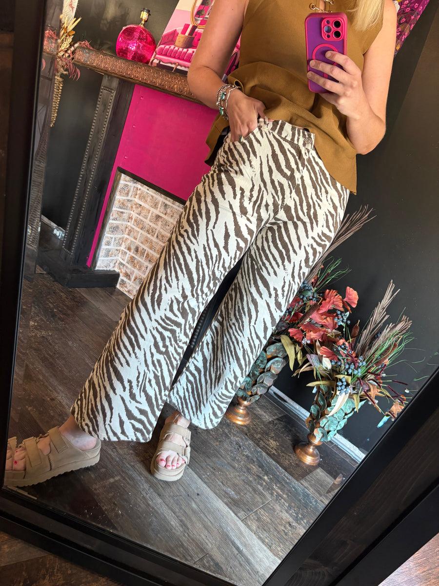 W129 Brown Zebra Pants