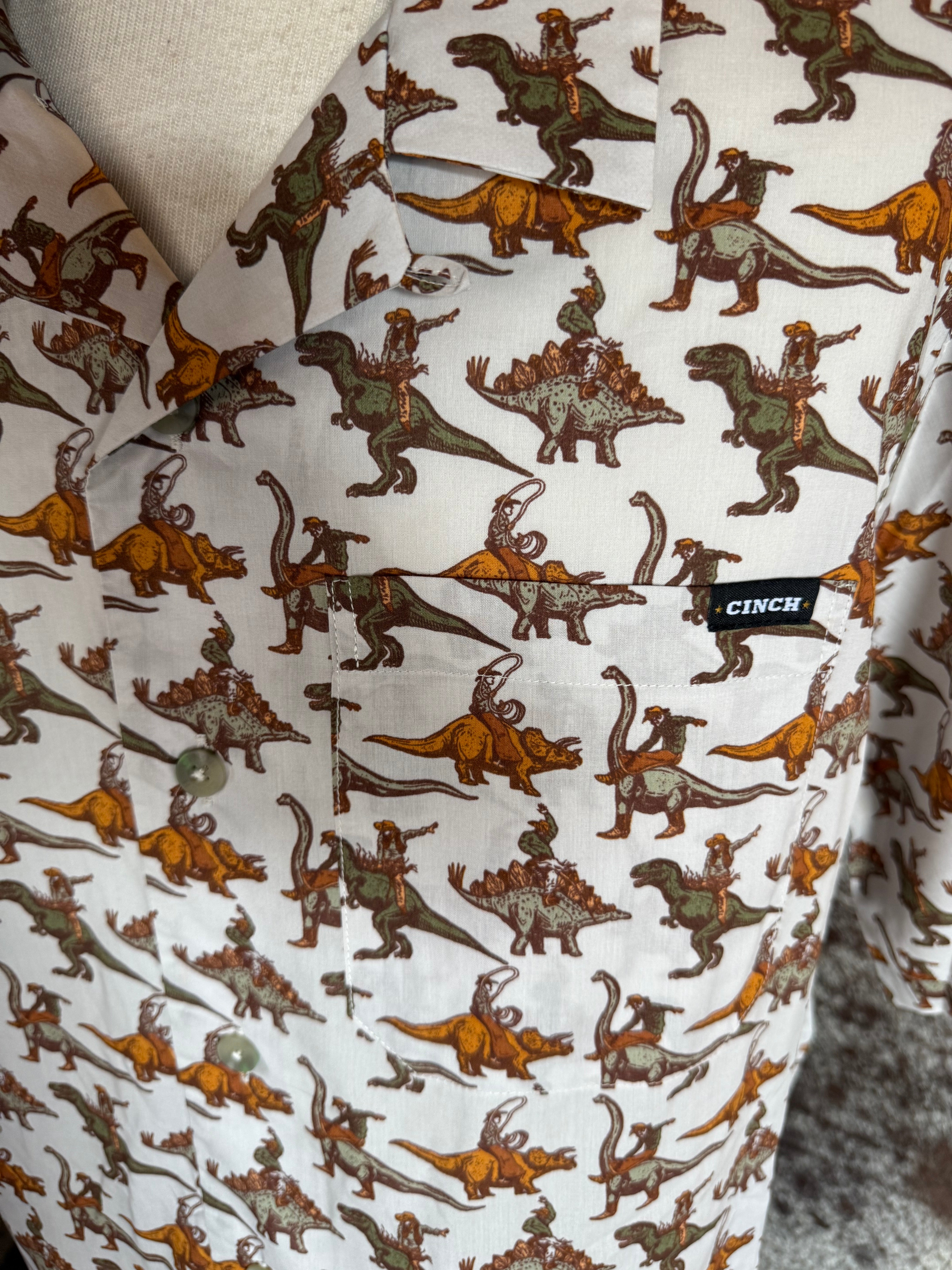 M16 short sleeve Dino Button Up