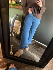 W152 Jeans w/ Denim Ruffle