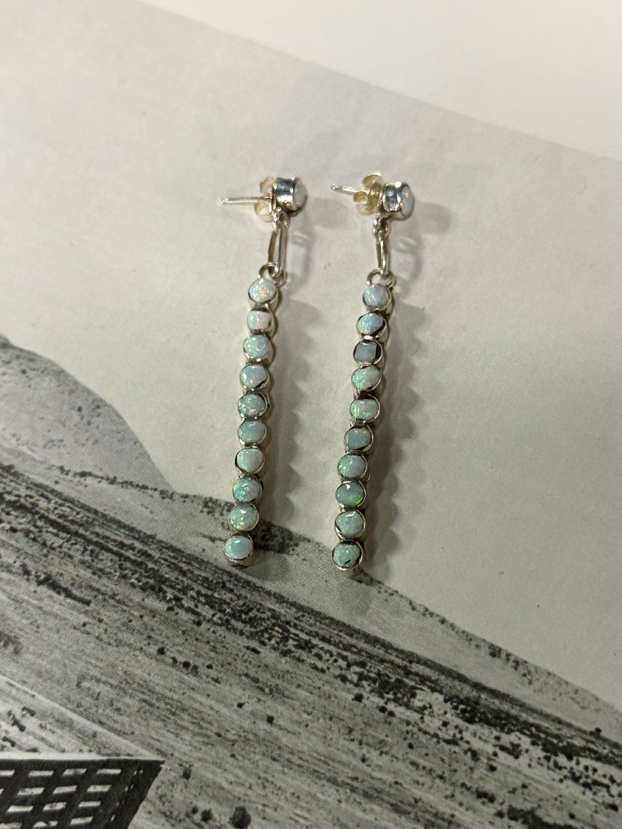 T-50 White Opal Earrings