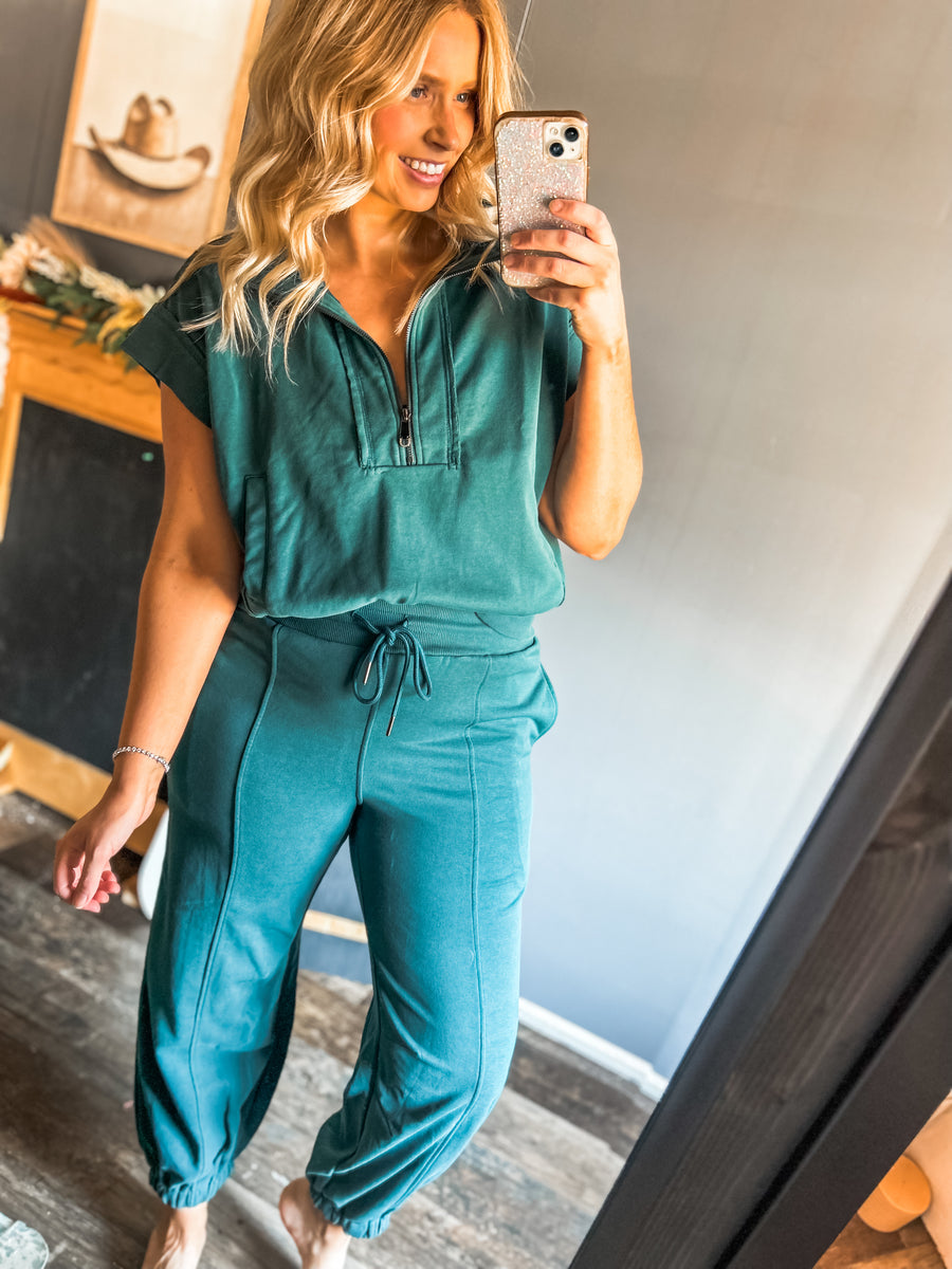 Emerald green jogger set