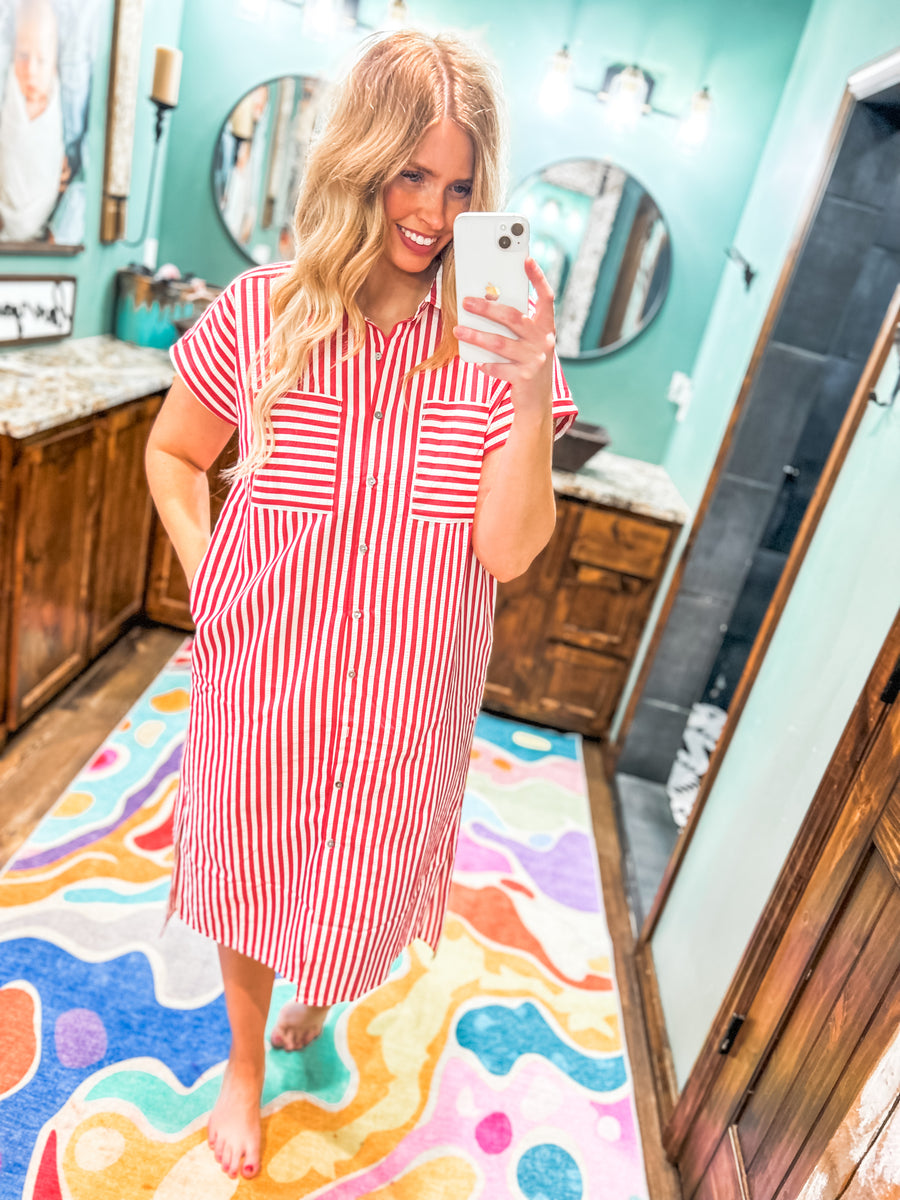 Striped midi dress