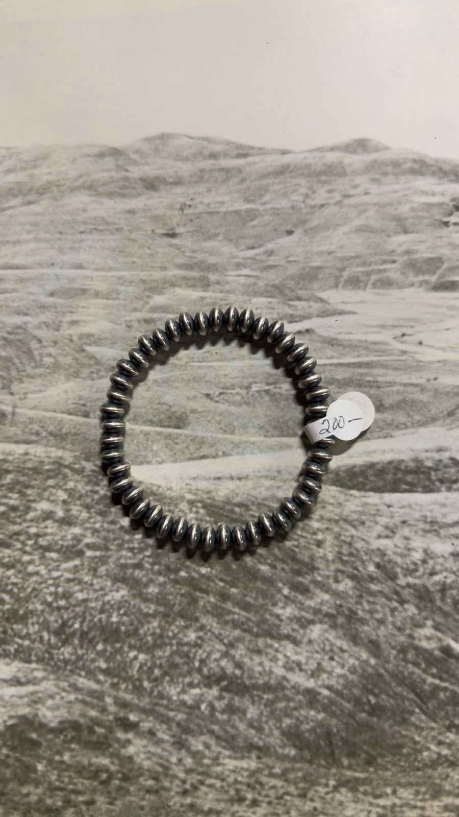T-6 6.5mm saucer pearl stretch bracelet