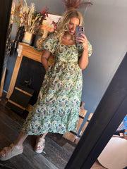 W13 Olive Floral Dress