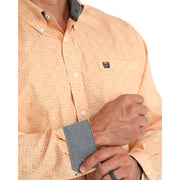 M132 Orange Button Up Long-Sleeve