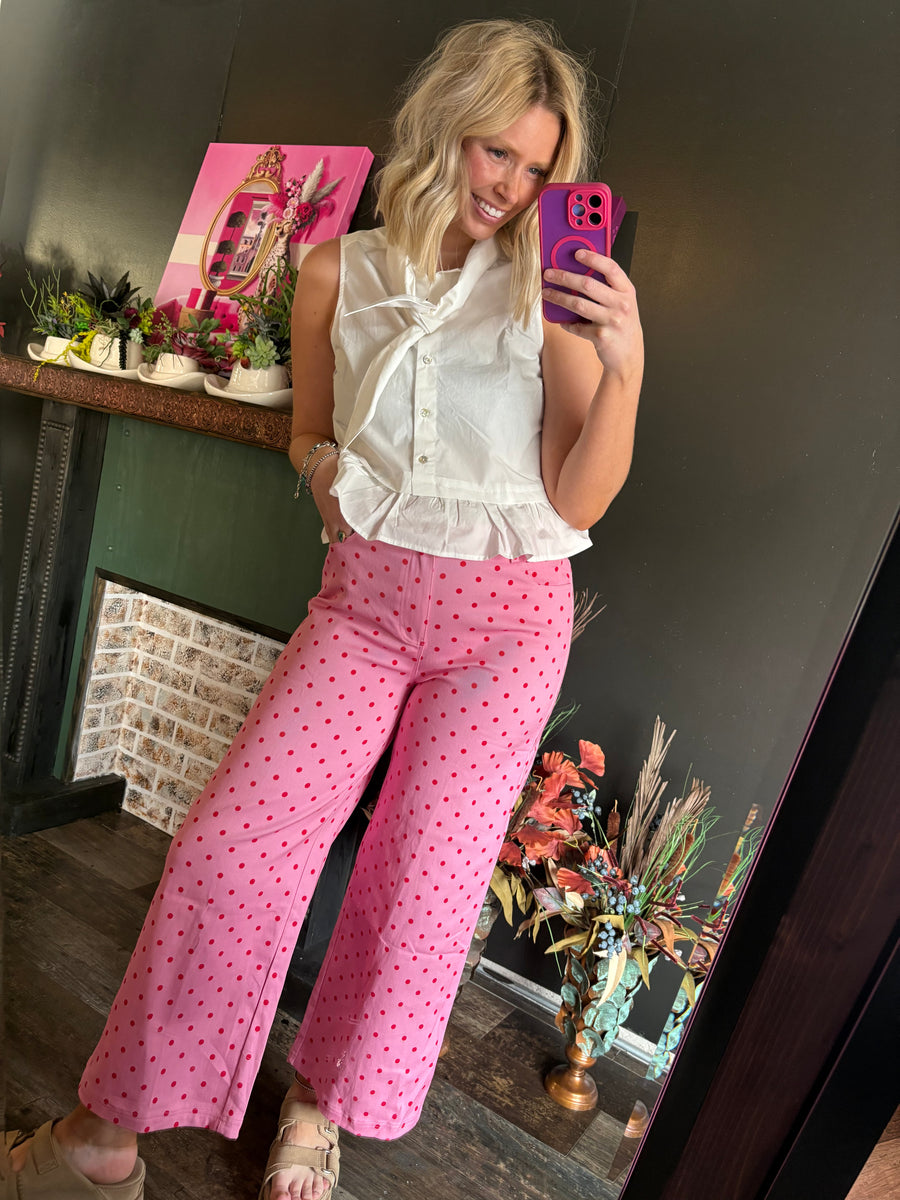 W6 Pink Polka Dot Pants