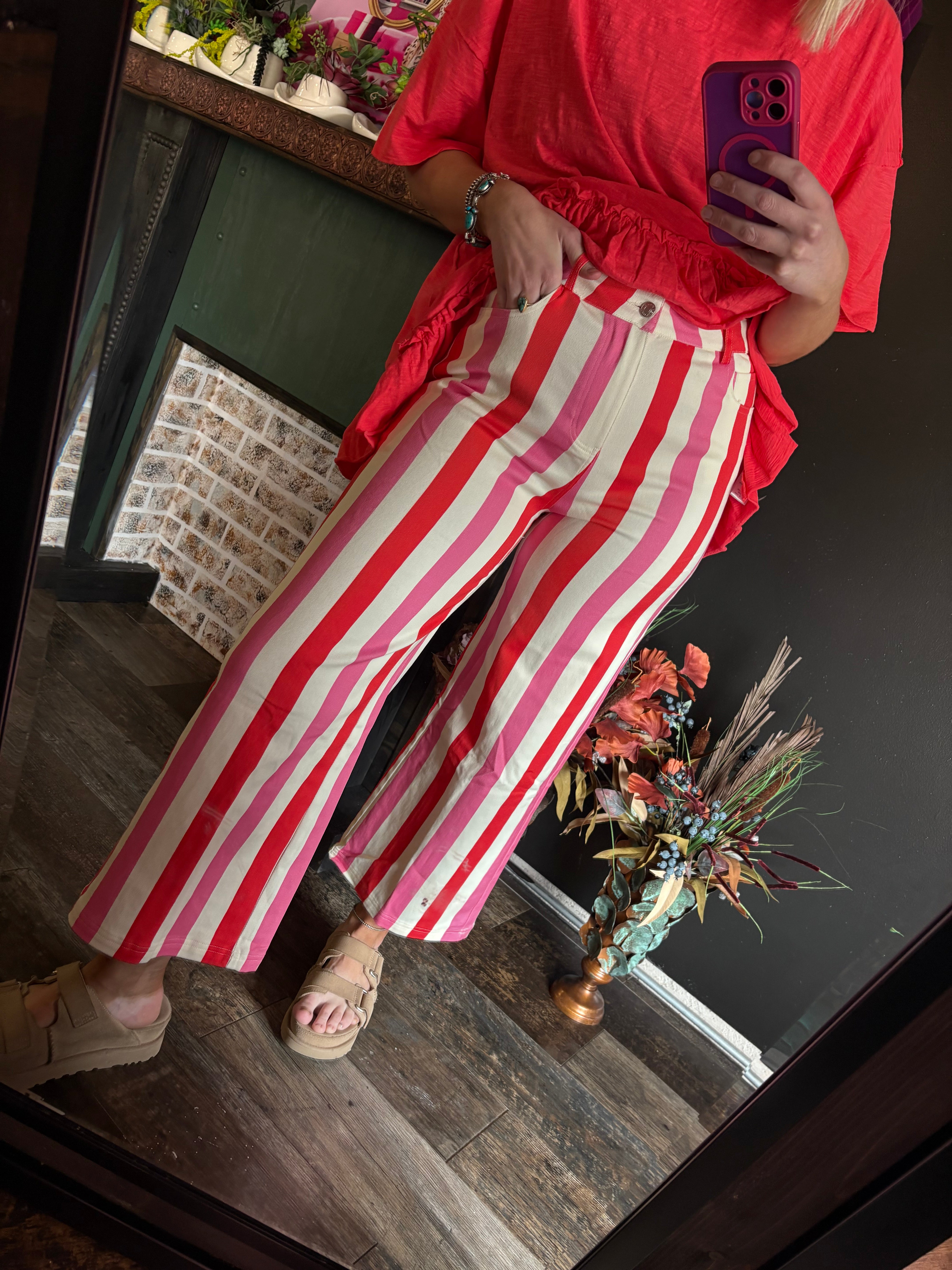 W4 Pink Striped Pants
