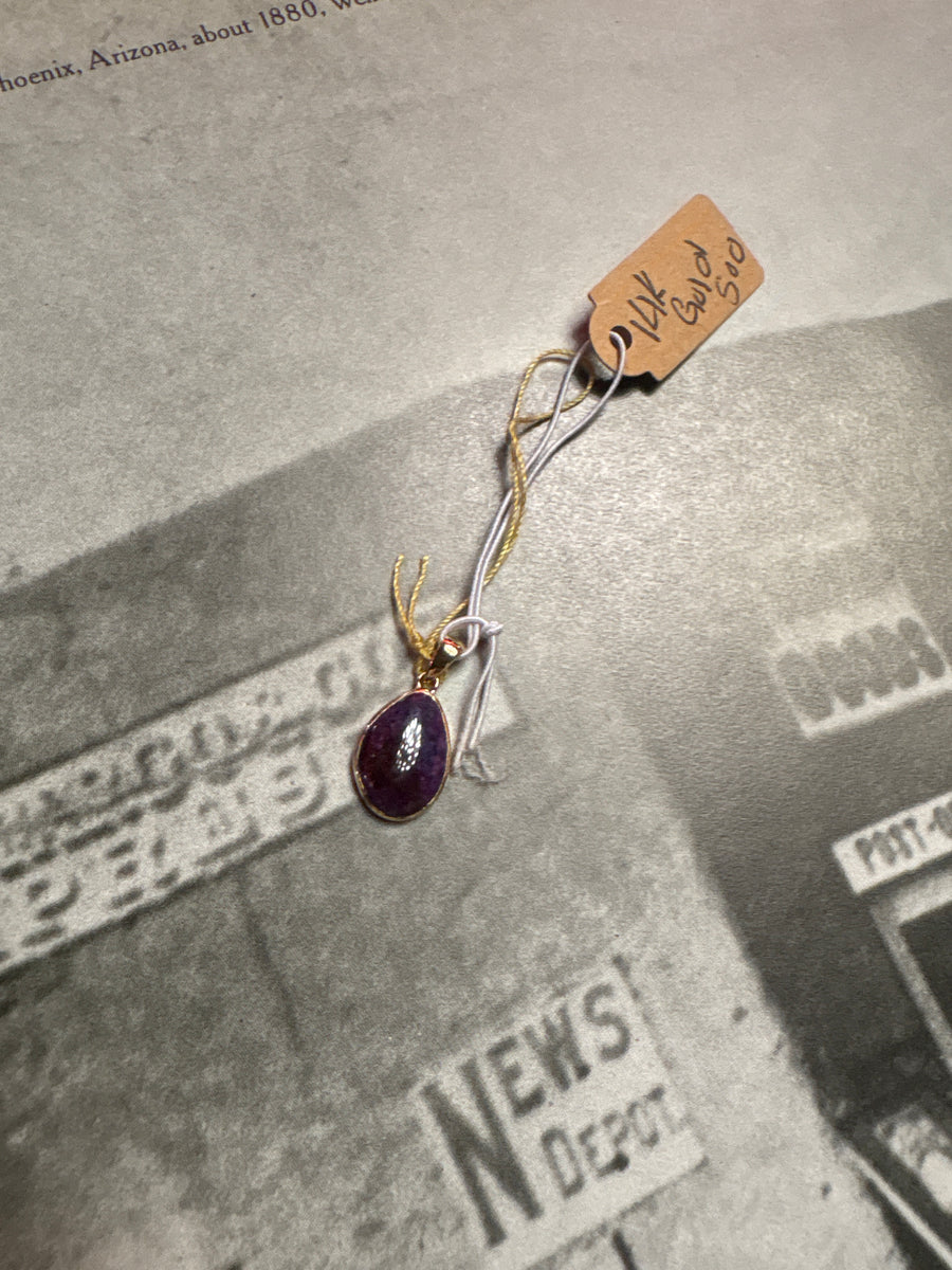 T97 14K Gold Purple Spiney Pendant