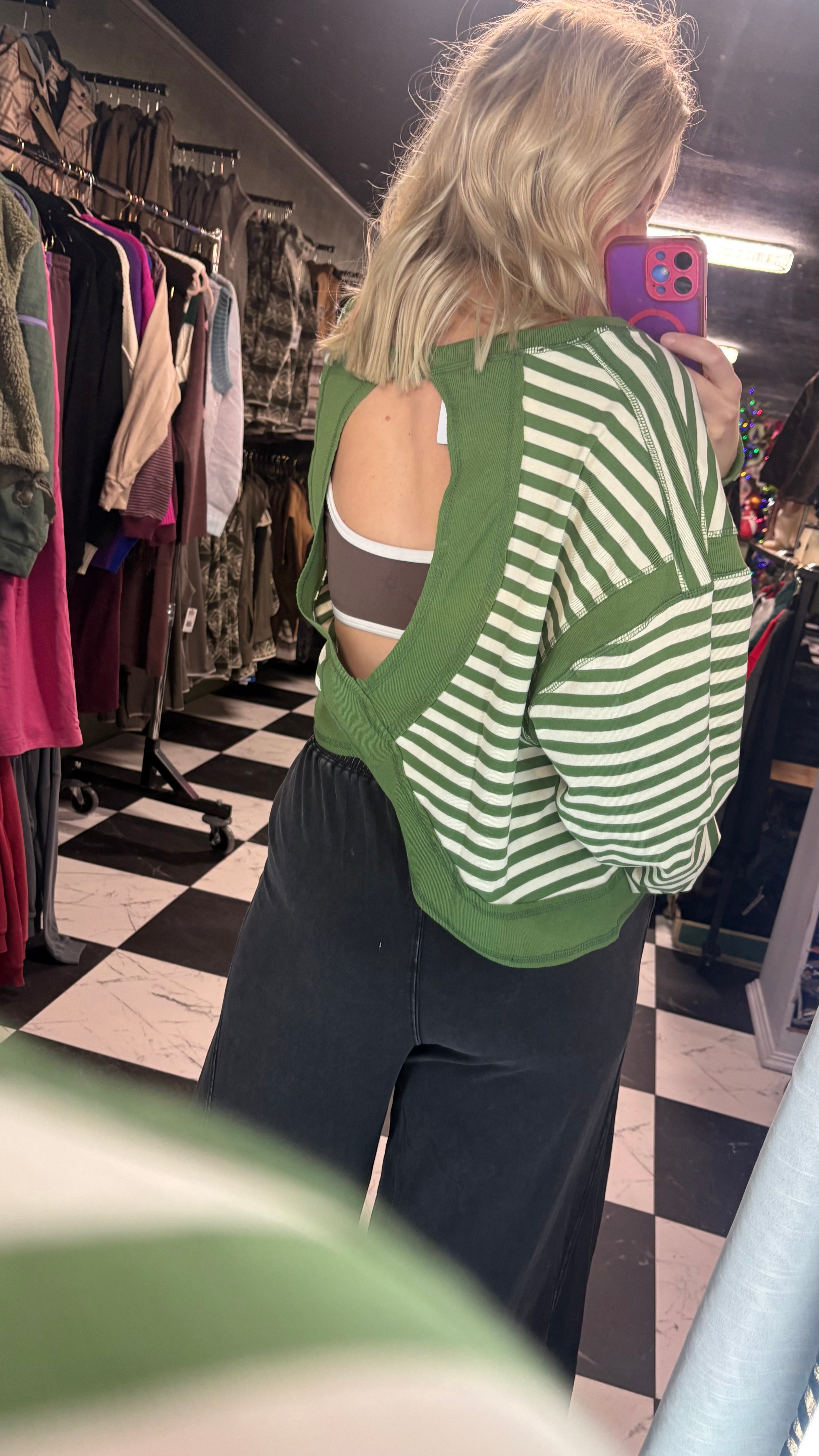 W908 Green Striped