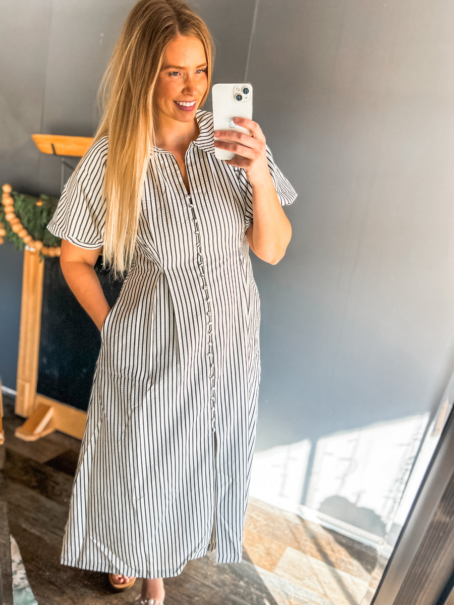 Striped midi dress