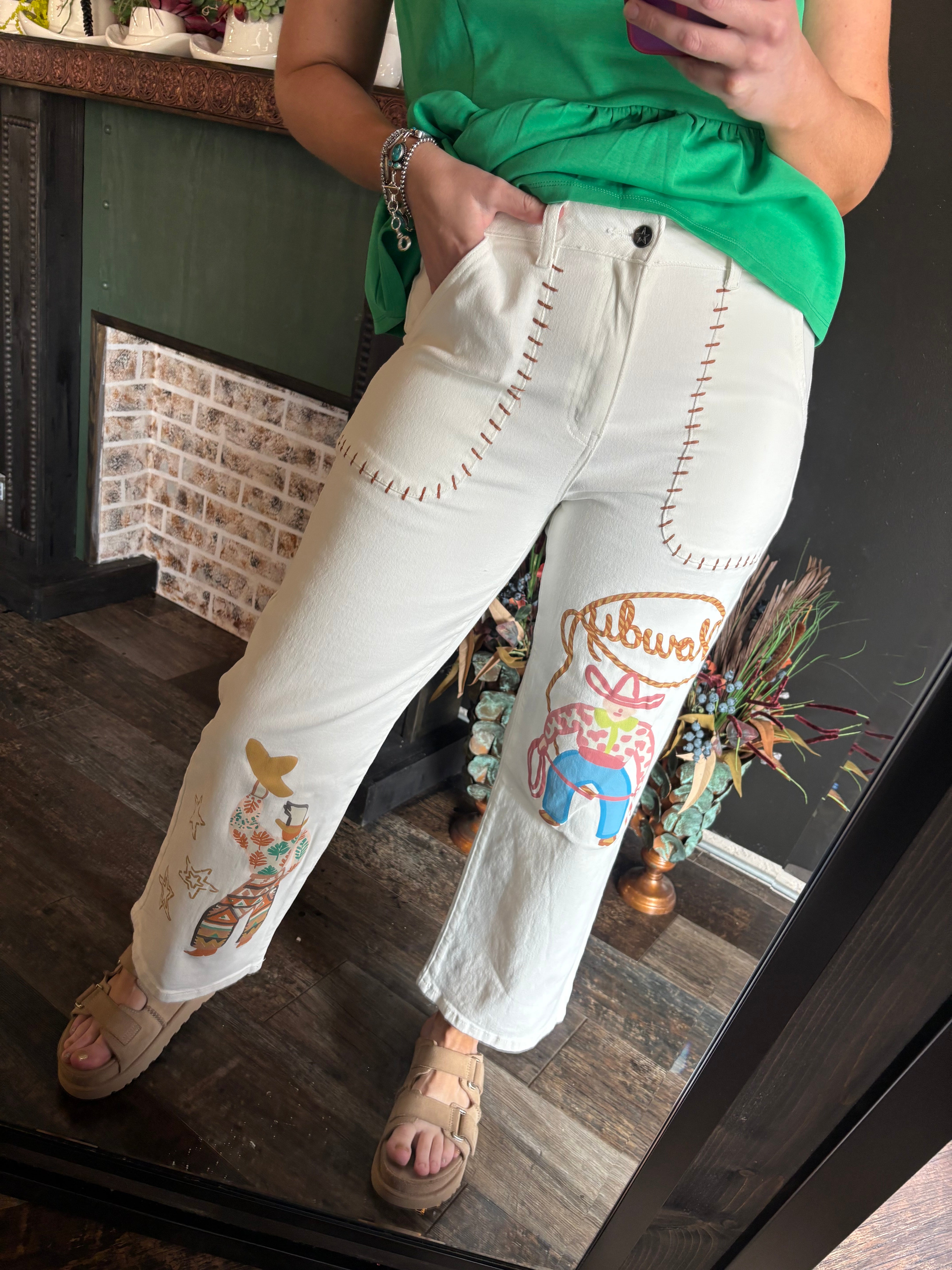 W119 White Howdy Jeans