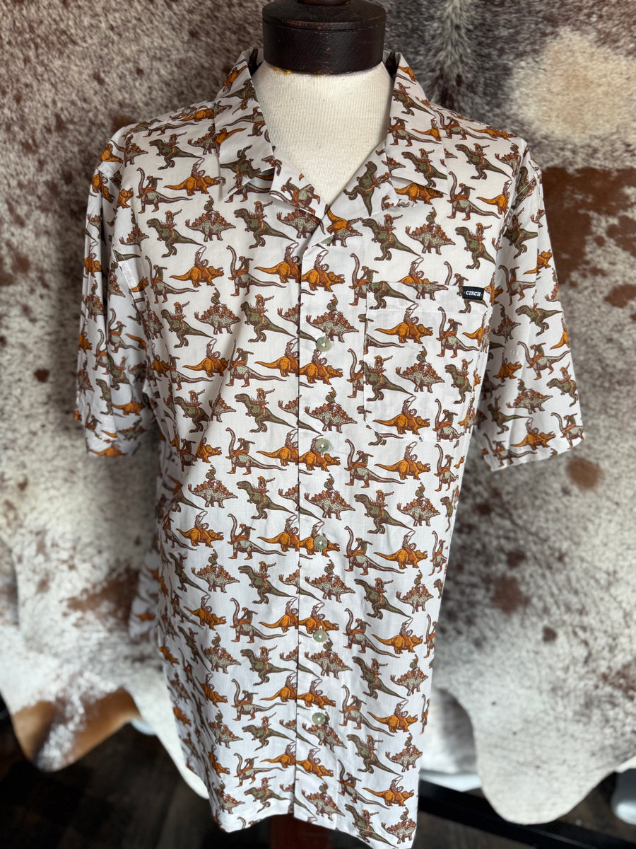 M16 short sleeve Dino Button Up
