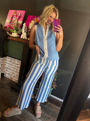 W123 Blue Striped Pants
