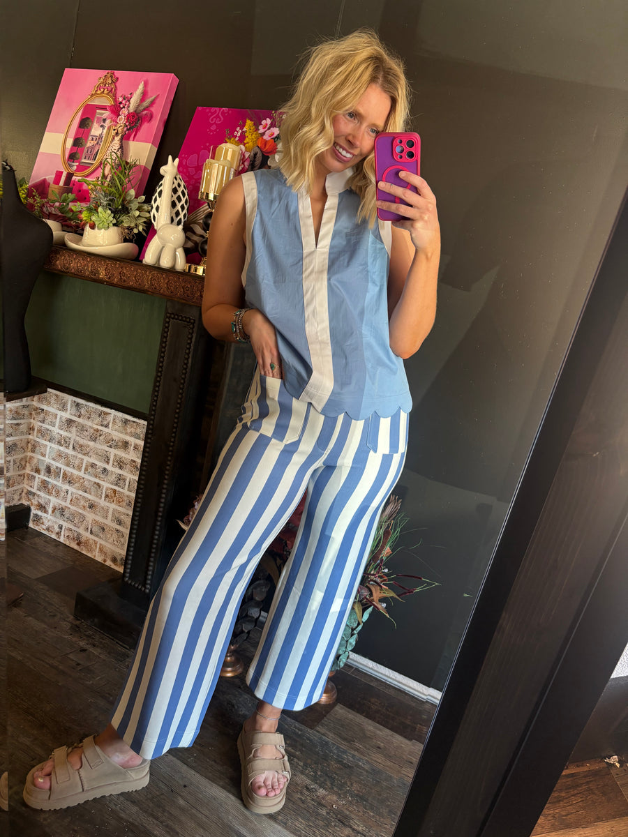 W123 Blue Striped Pants