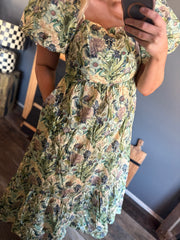 W13 Olive Floral Dress