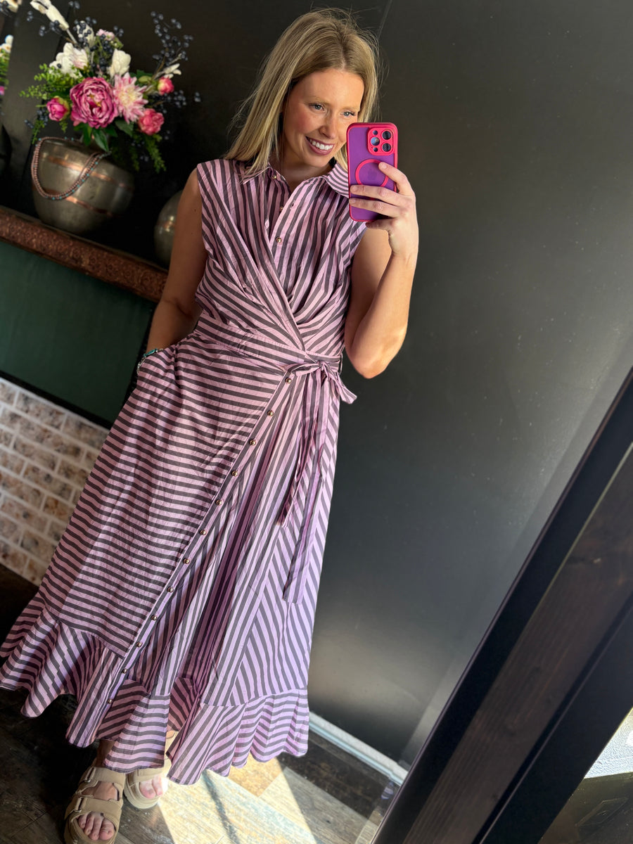 W69 Purple Stripe Dress
