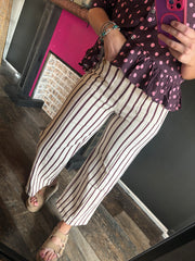 W385 Red Brick Stripe Pants
