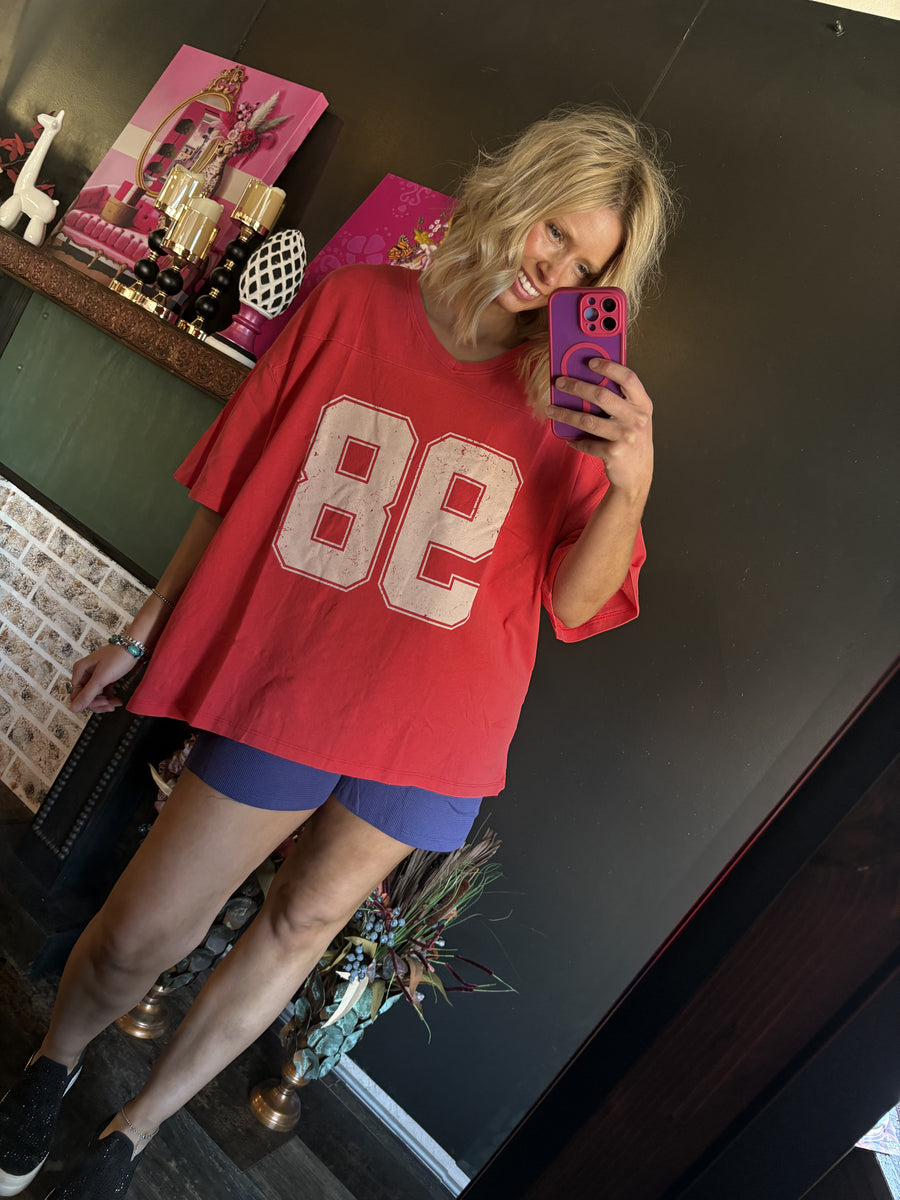 W54 Red 98 Retro Boyfriend Tee