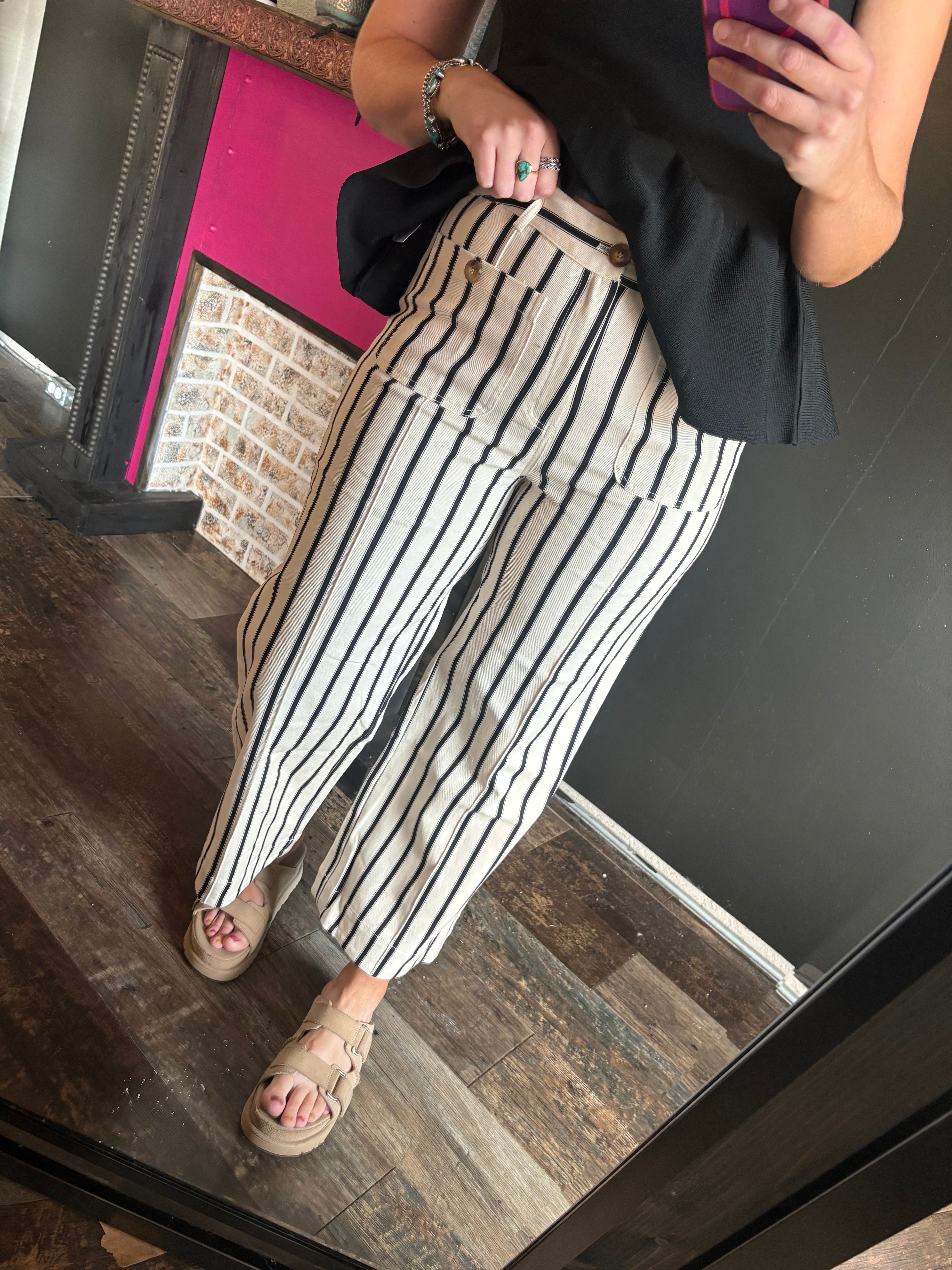 W384 Black Stripe Pants