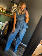 W67 Palazzo Style Wide Leg Jeans