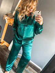 Emerald Green Button up Set