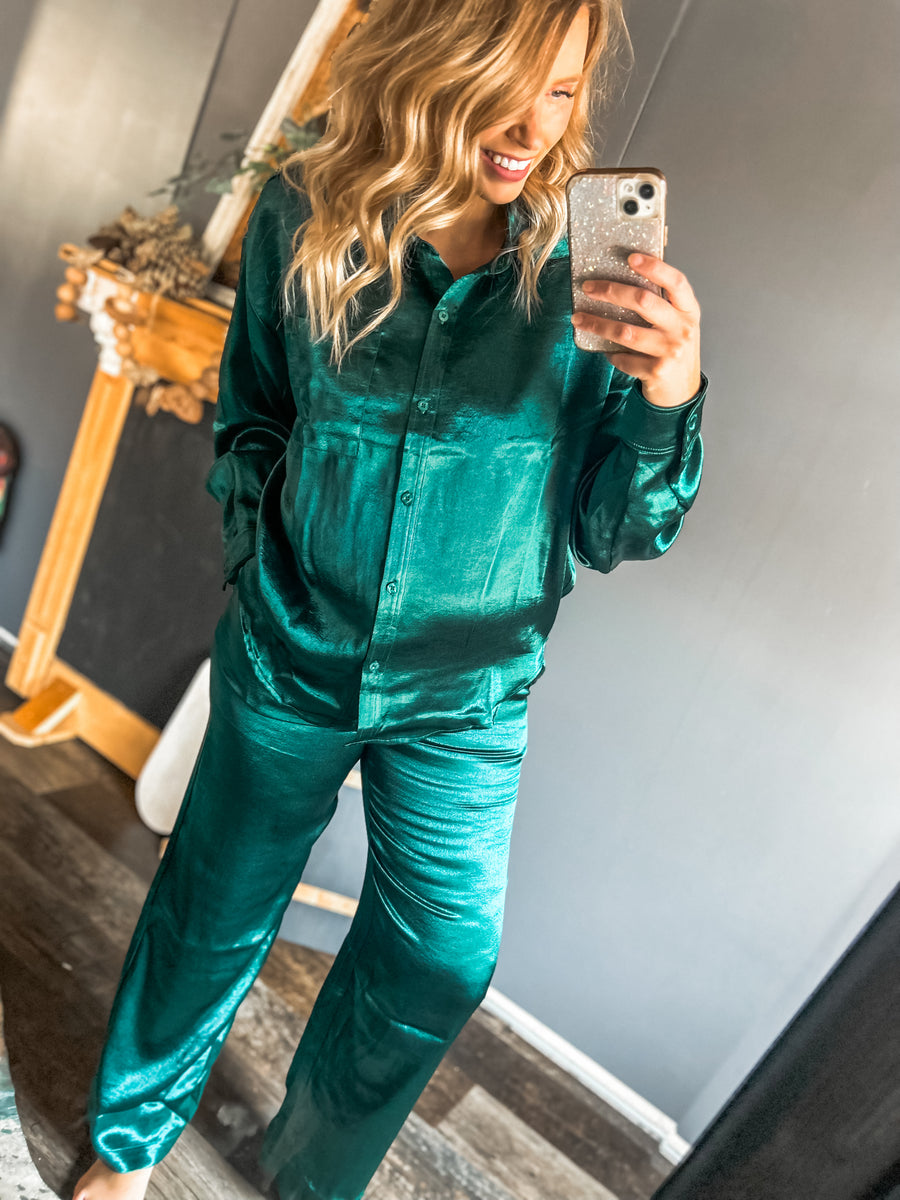 Emerald Green Button up Set