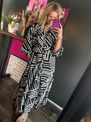 W730 Black Pattern dress