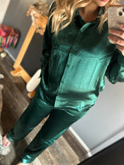 Emerald Green Button up Set