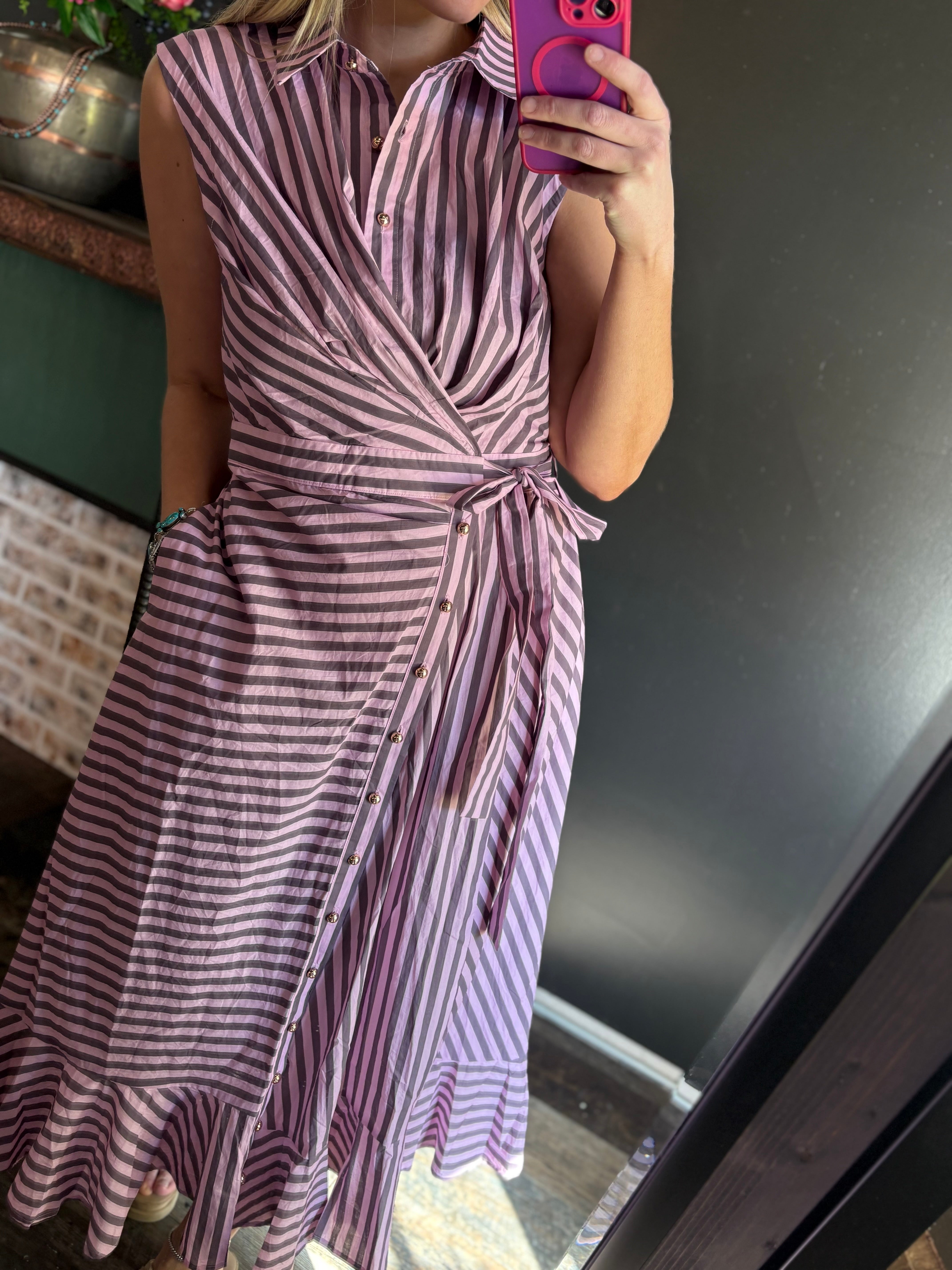 W69 Purple Stripe Dress