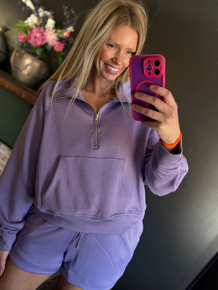 W66 Dusty Purple Cloud Quarter Zip
