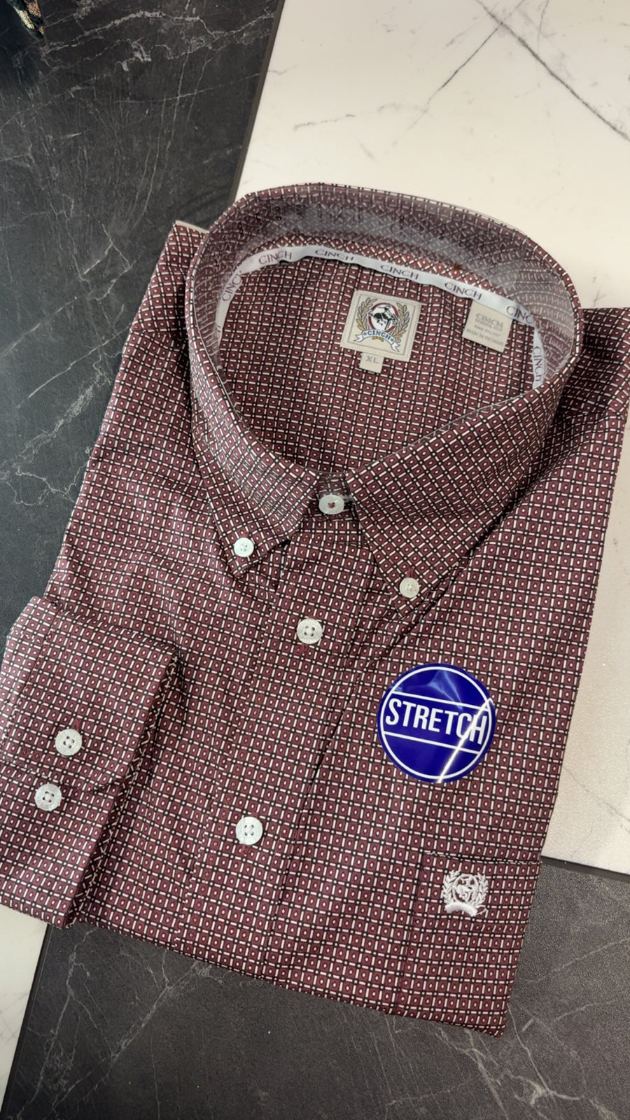 M6158 maroon print longsleeve