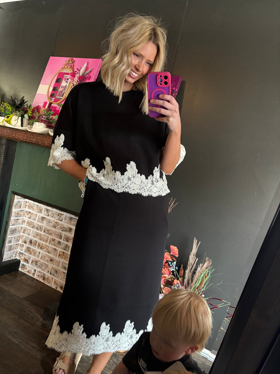 W15 Black Skirt W/ Lace