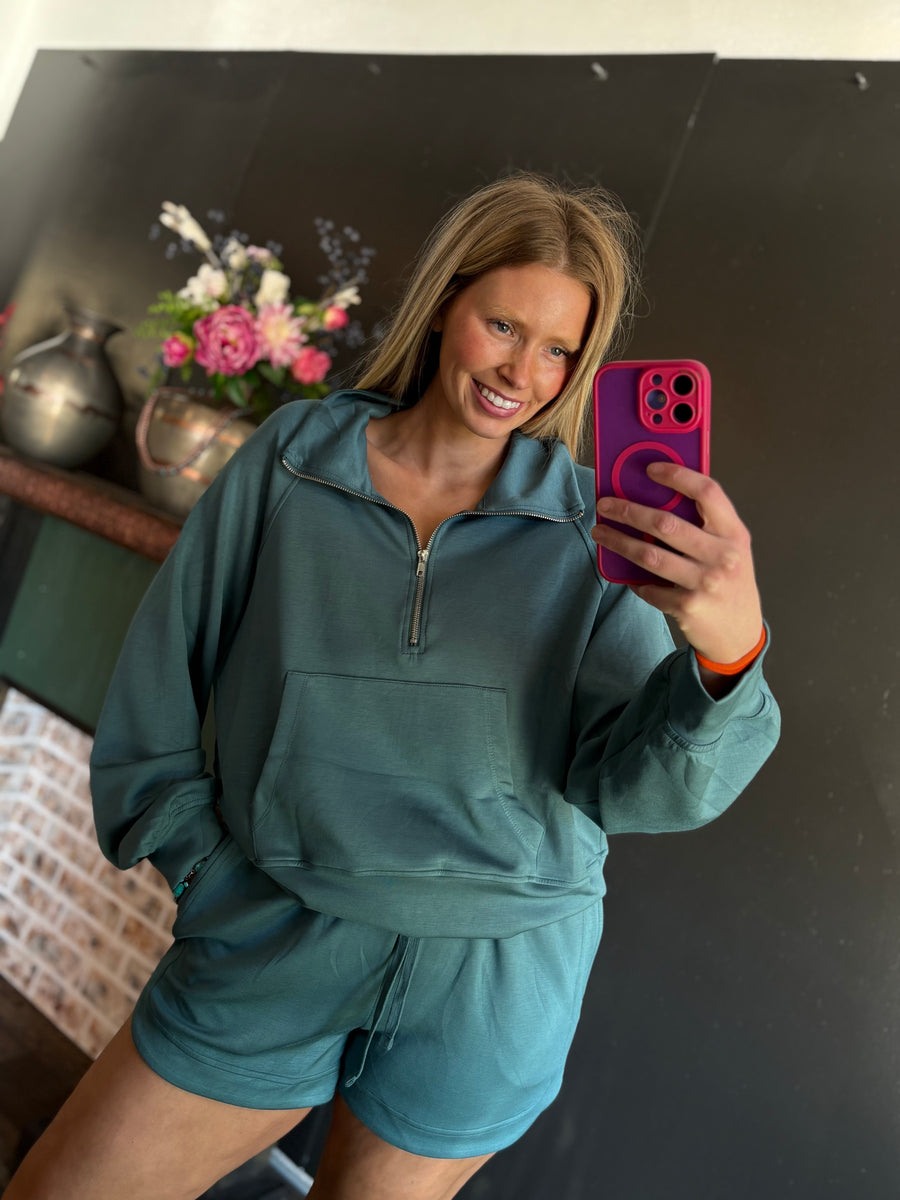 W65 Dark Teal Cloud Quarter Zip