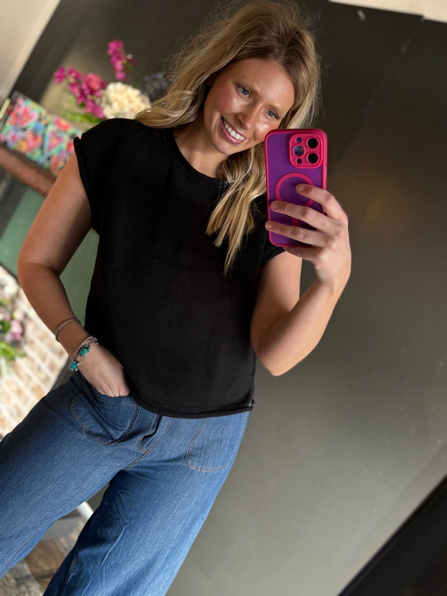 W80 Black Knit Sweater