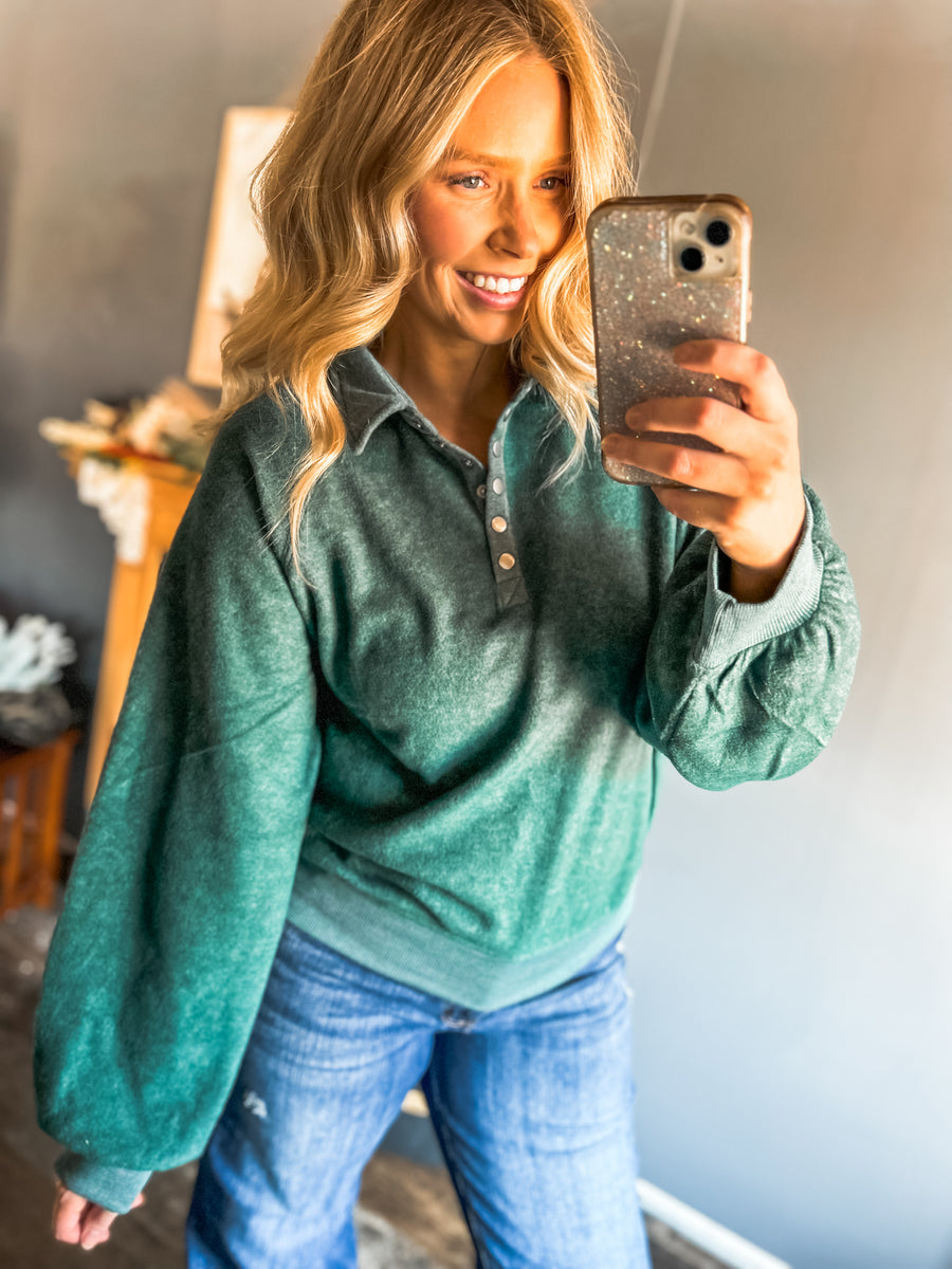 Emerald button up pullover