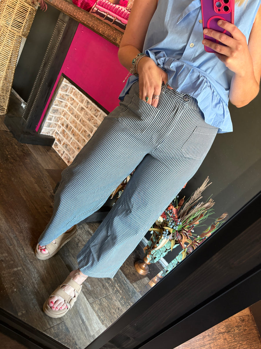 W86 Navy Pin Stripe Pant