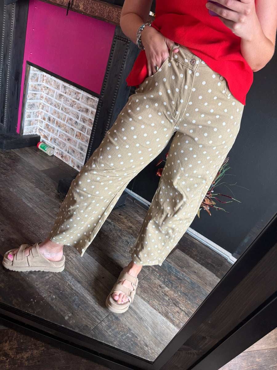 W78 Tan Polka Dot Pants