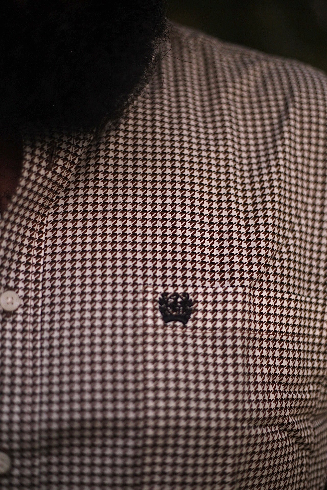 M6142 Brown Patterned Button Up
