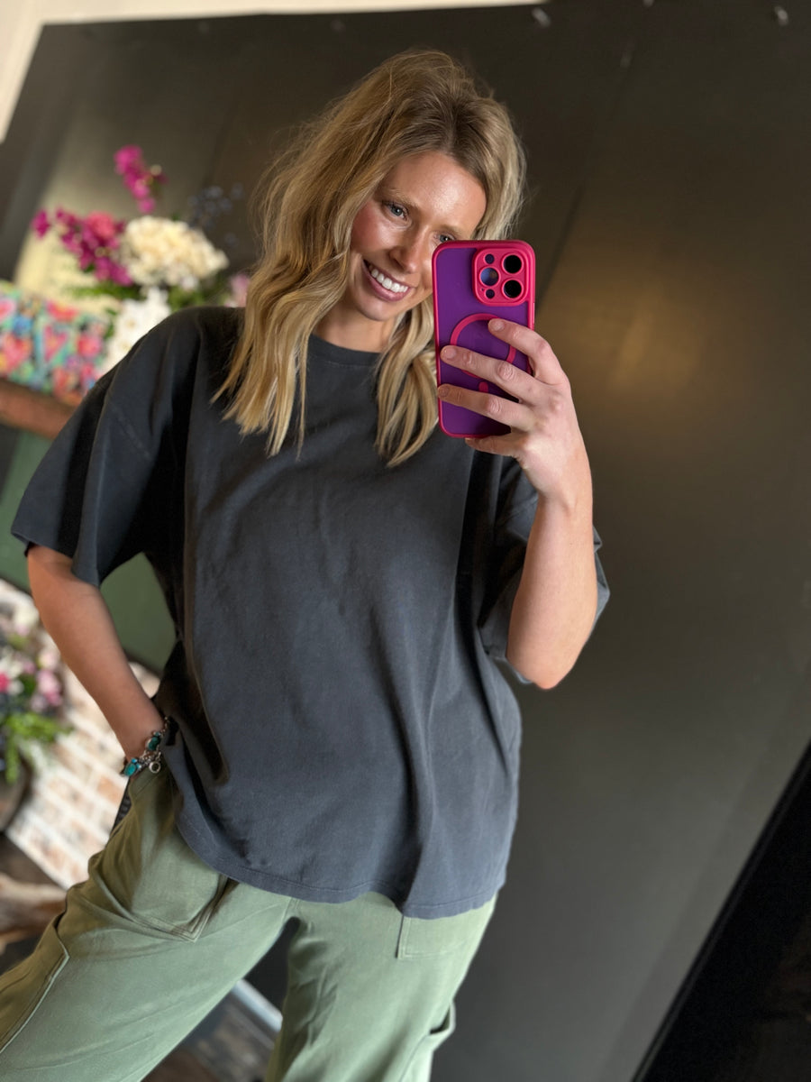 W4 Boyfriend Tee - Charcoal