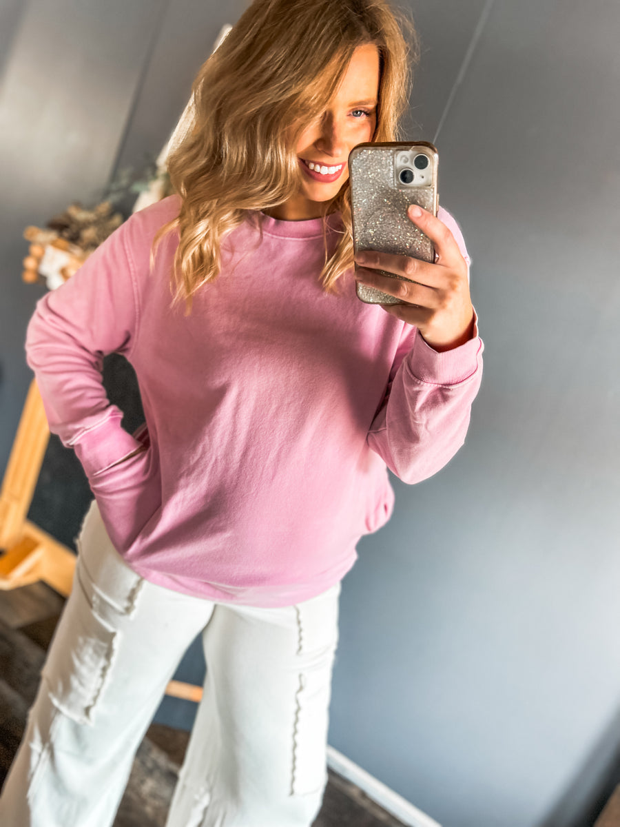 Pink Sweatshirt with pockets