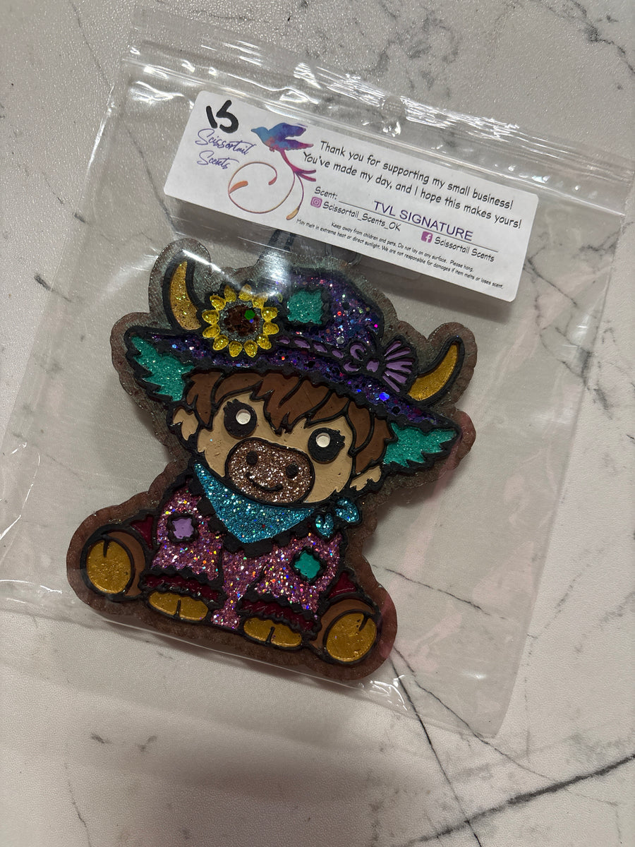 Purple Festive Cow Freshie