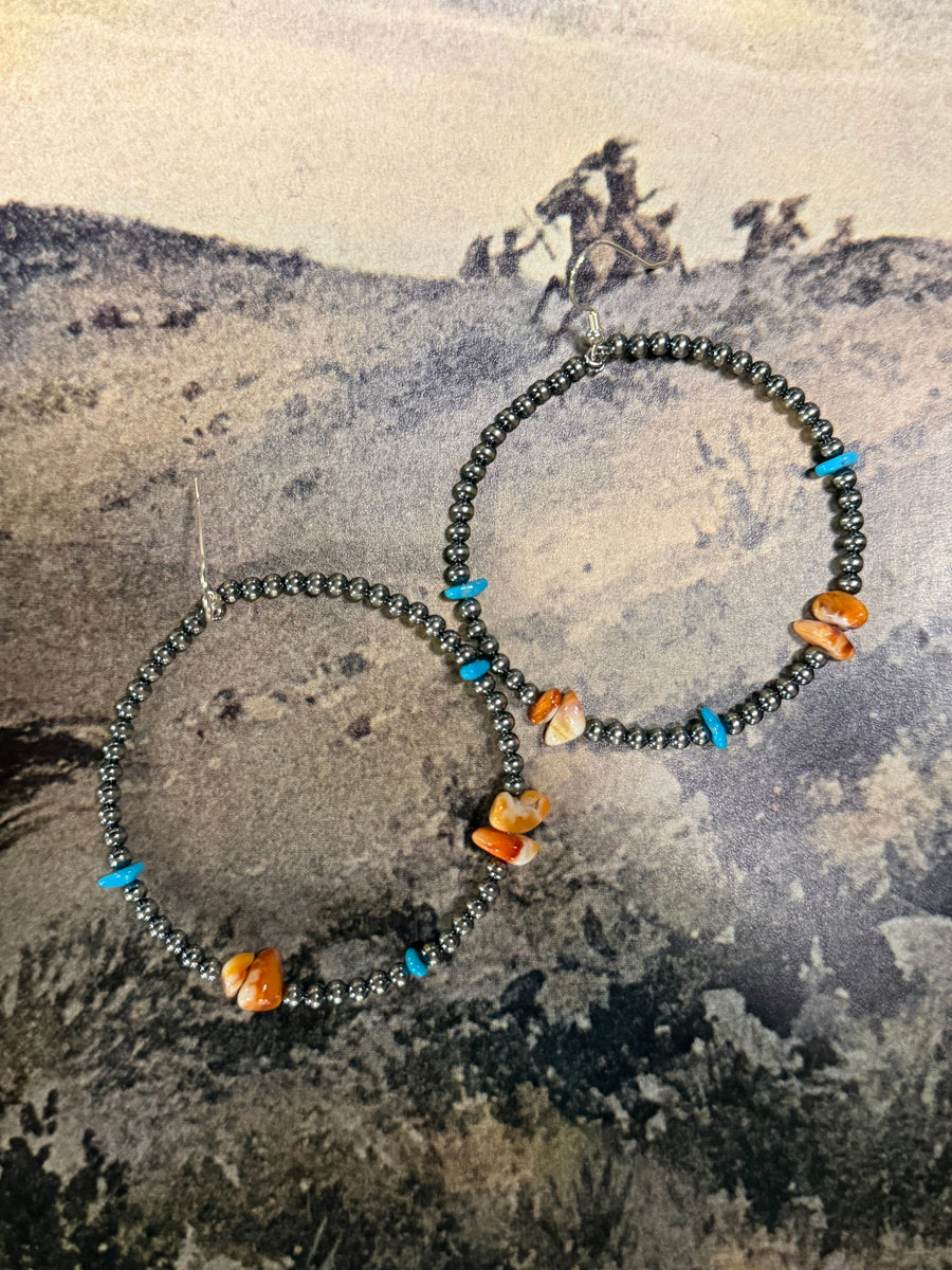 T-51 2mm Kingman & Orange Spiny Oyster Hoops